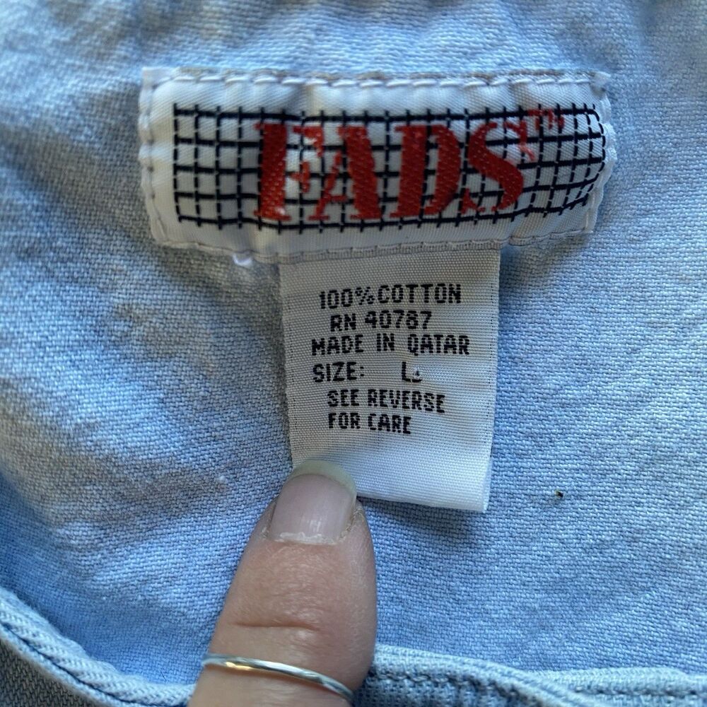 Vintage 80’s Fads Cotton Button Up Dress. Pockets. Large. Boho. Casual. - Picture 12 of 14